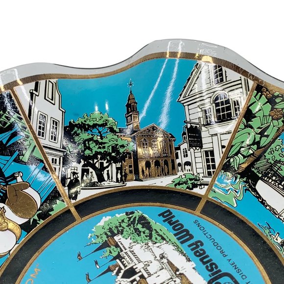 Vintage Walt Disney World Souvenir Plate Dish 1960s Magic Kingdom Ruffed Edge - Picture 5 of 13